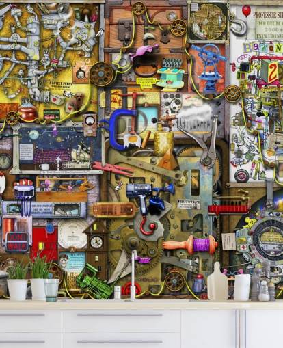 Inventors Cupboard Wallpaper