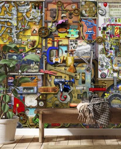 Inventors Cupboard Wallpaper