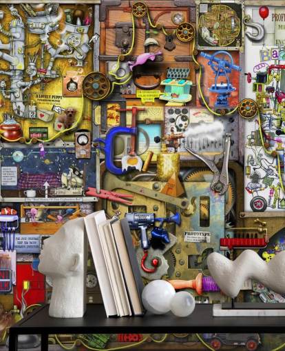 Inventors Cupboard Wallpaper