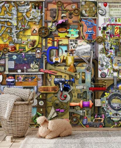 Inventors Cupboard Wallpaper