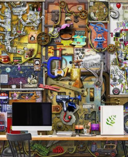 Inventors Cupboard Wallpaper