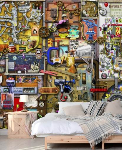 Inventors Cupboard Wallpaper