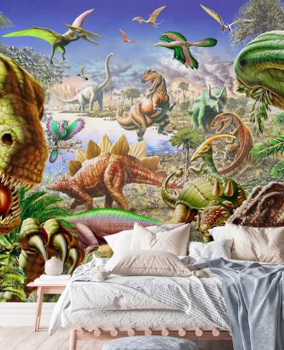 Murale du monde des dinosaures
