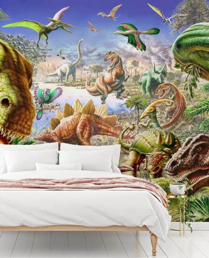 mural mundo de los dinosaurios