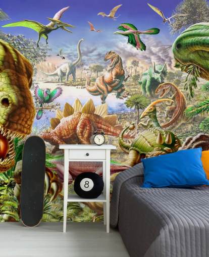 mural mundo de los dinosaurios