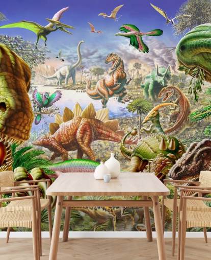 Murale du monde des dinosaures