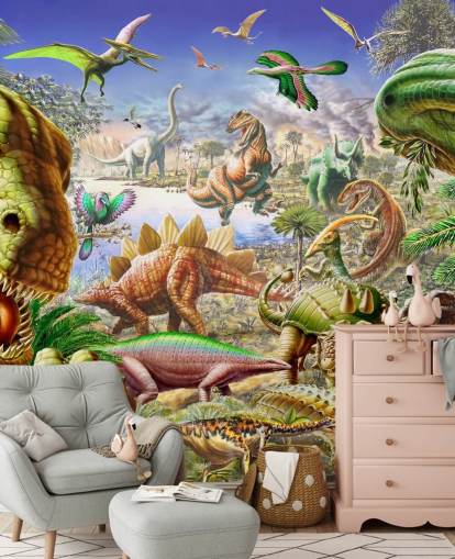 Dinosaur's World Mural Dinosaur's World Mural