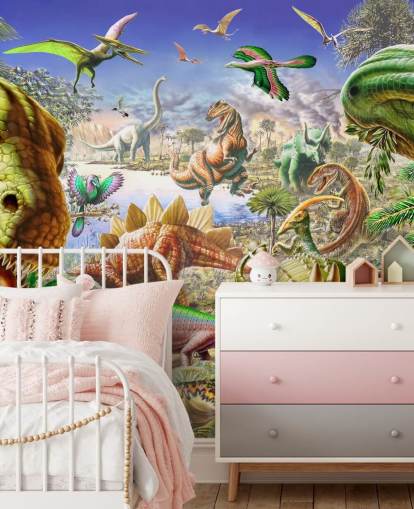 Murale du monde des dinosaures