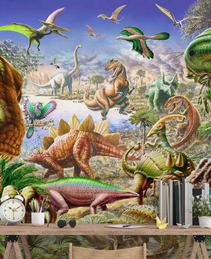 mural mundo de los dinosaurios