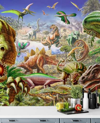 Murale du monde des dinosaures