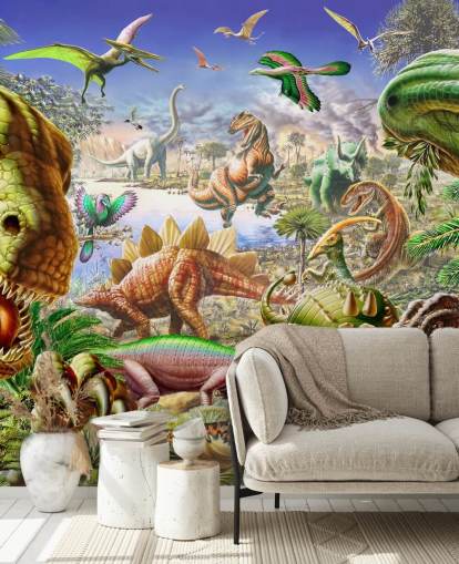 Murale du monde des dinosaures