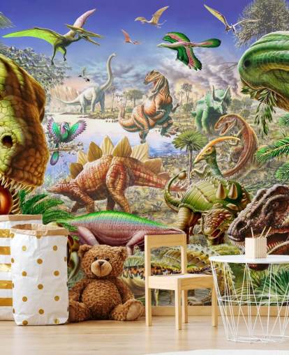 Decorazione murale con mondo di dinosauri Decorazione murale con mondo di dinosauri
