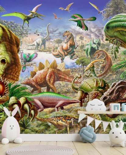 mural mundo de los dinosaurios