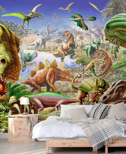 Dinosauriens Världsväggmålning Dinosauriens Världsväggmålning