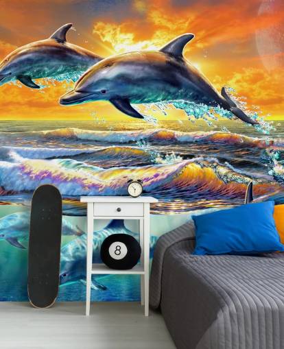 Dolphins Playing Wallpaper