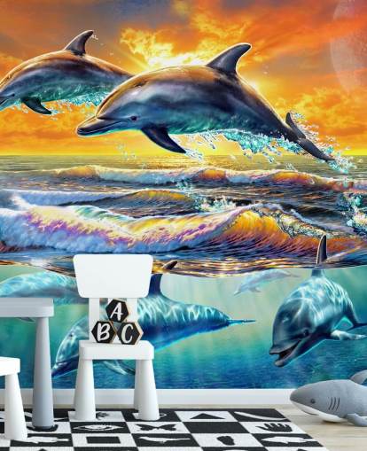 Dolphins Playing Wallpaper