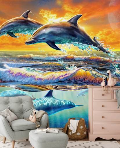 Dolphins Playing Wallpaper