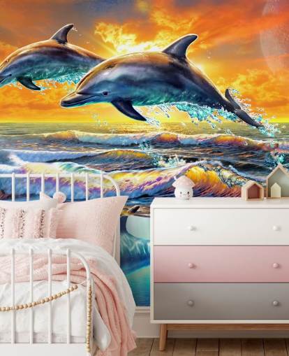 Fondo de pantalla de delfines jugando