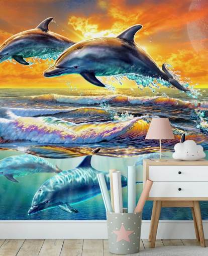 Fondo de pantalla de delfines jugando