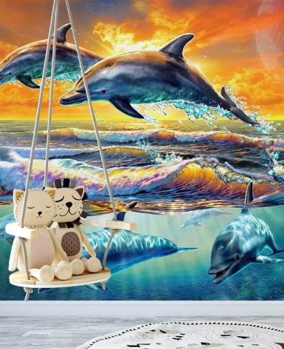 Dolphins Playing Wallpaper
