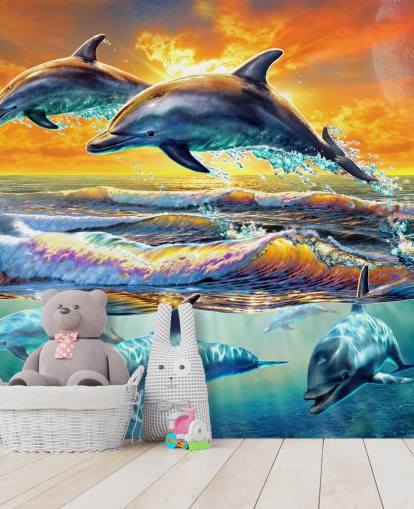 Dolphins Playing Wallpaper