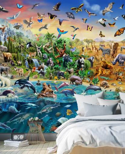 Mural de pared de especies en peligro de extinción