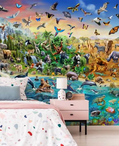 Mural de pared de especies en peligro de extinción