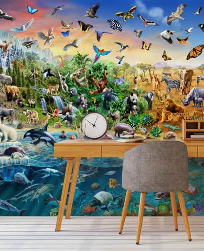 Mural de pared de especies en peligro de extinción