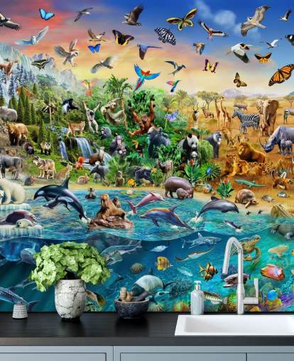 Mural de pared de especies en peligro de extinción Mural de pared de especies en peligro de extinción