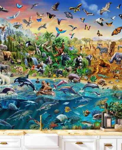 Mural de pared de especies en peligro de extinción