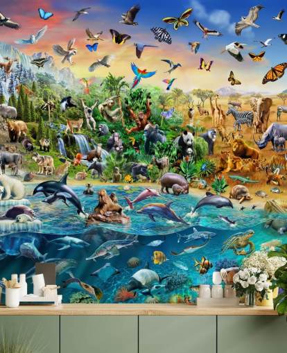 Mural de pared de especies en peligro de extinción