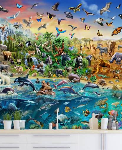 Mural de pared de especies en peligro de extinción