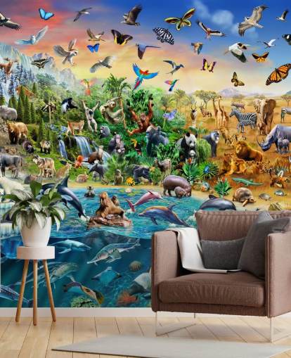 Mural de pared de especies en peligro de extinción