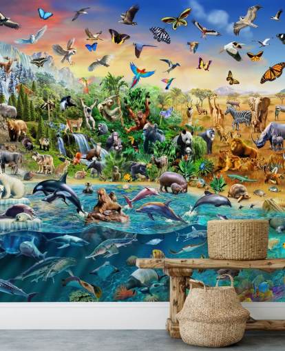 Mural de pared de especies en peligro de extinción