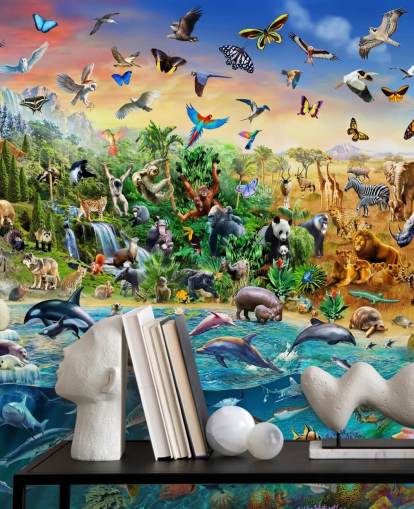 Mural de pared de especies en peligro de extinción