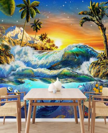 Dolphin and Tropical Fish Wallpaper