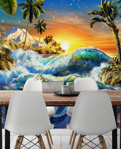 Papel de Parede Golfinho e Peixe