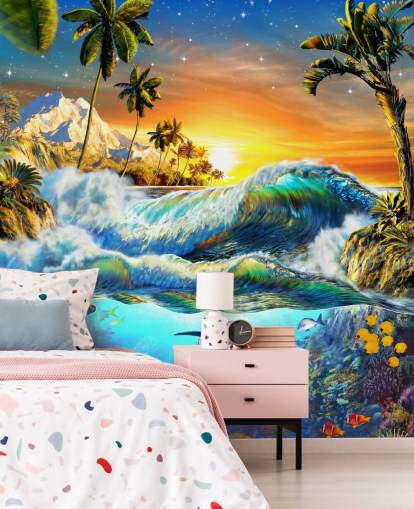 Dolphin and Tropical Fish Wallpaper