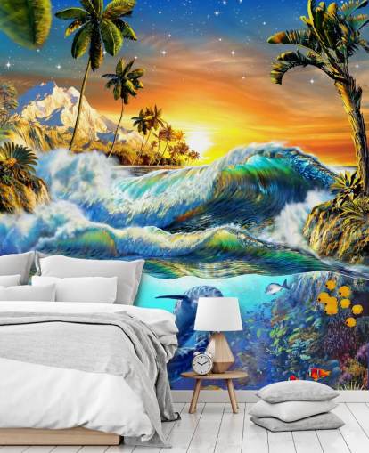 Dolphin and Tropical Fish Wallpaper