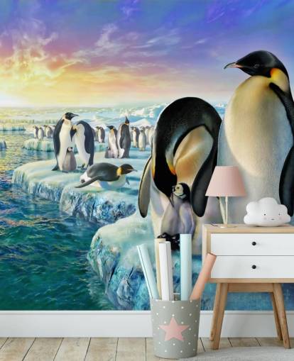 Carta da parati artistica Penguin Colony