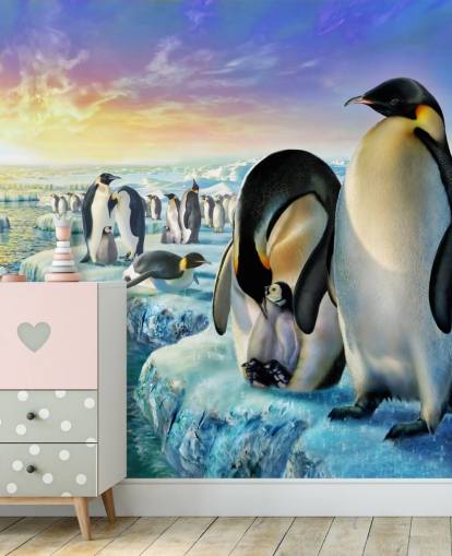 Penguin Colony Art Baggrund