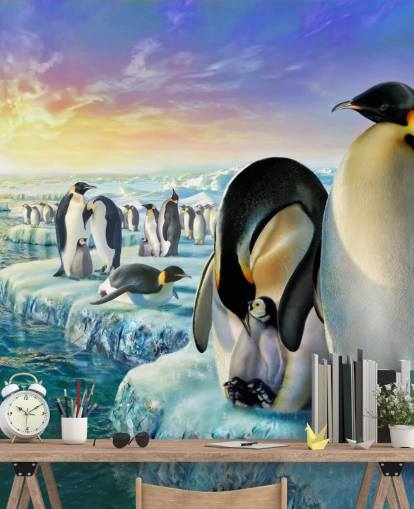 Pingvin Colony Art Bakgrund