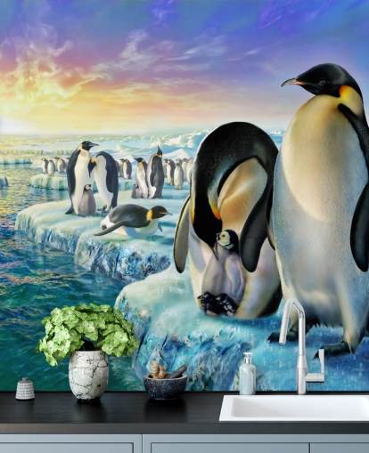 Penguin Colony Art Baggrund
