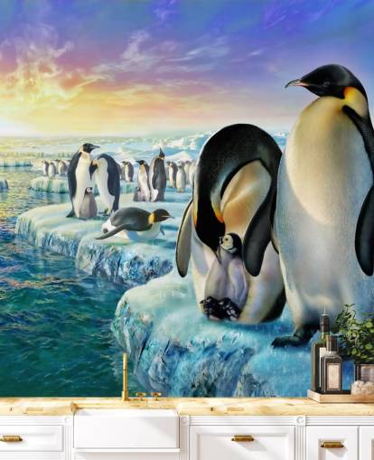 Penguin Colony Art Behang