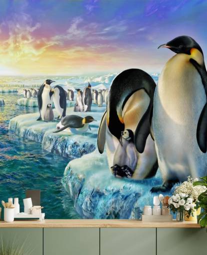 Carta da parati artistica Penguin Colony Carta da parati artistica Penguin Colony