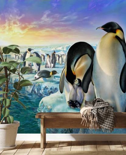 Pinguin-Kolonie Kunsttapete Pinguin-Kolonie Kunsttapete