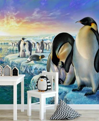 Pingviini Colony Art Taustakuva Pingviini Colony Art Taustakuva