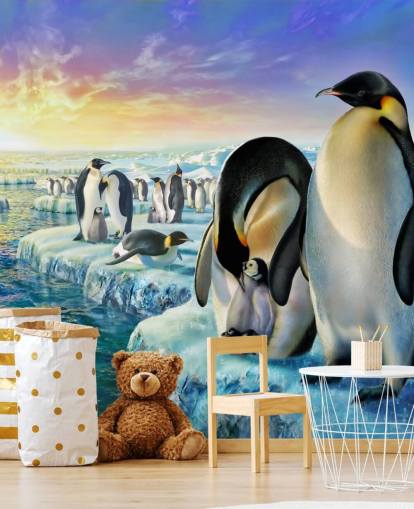 Penguin Colony Art Bakgrunn Penguin Colony Art Bakgrunn
