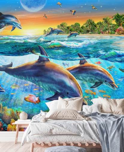 Delfin och Sealife Bakgrund Delfin och Sealife Bakgrund