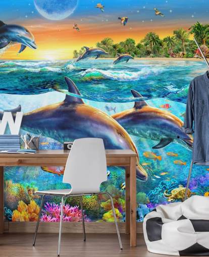 Dolphin en Sealife behang